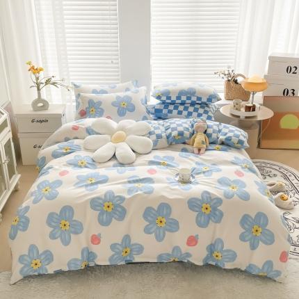 91家纺网 家纺一手货源 找家纺 （总）芯贝儿 2022春夏新款13372全m小清新四件套长绒m四件套被套