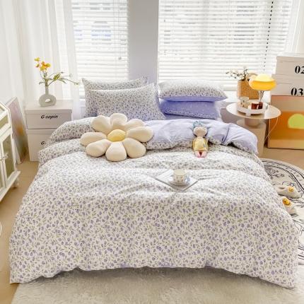 91家纺网 家纺一手货源 找家纺 （总）芯贝儿 2022春夏新款13372全m小清新四件套长绒m四件套被套