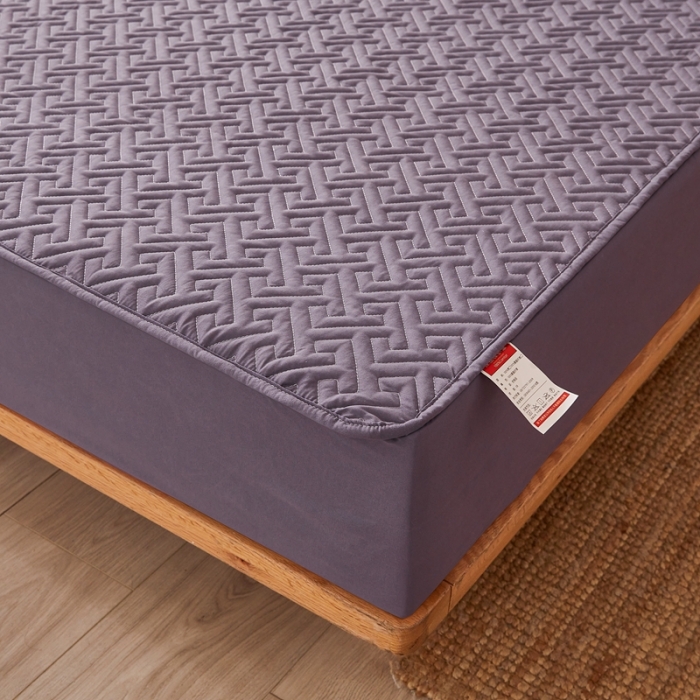 91家纺网 家纺一手货源 找家纺 给笠 2023新款直播爆款夹棉床笠 格律-莫奈紫