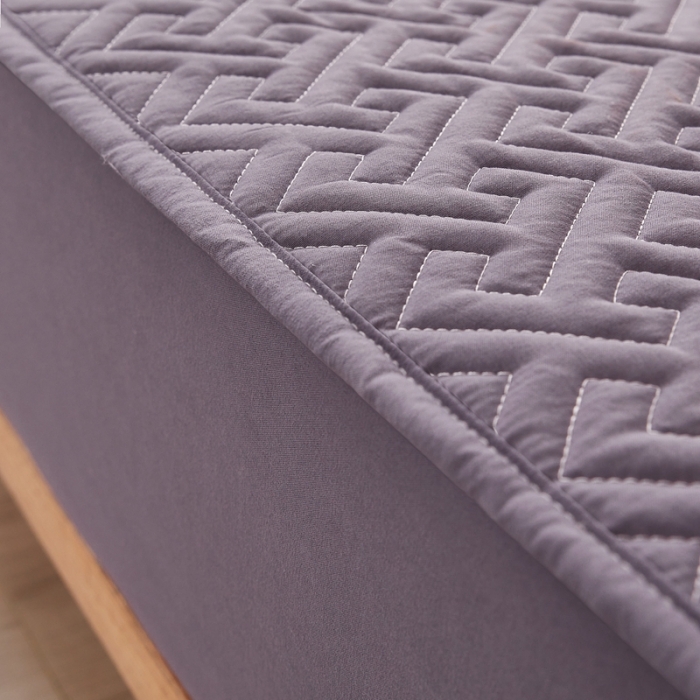 91家纺网 家纺一手货源 找家纺 给笠 2023新款直播爆款夹棉床笠 格律-莫奈紫