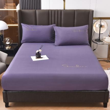 91家纺网 家纺一手货源 找家纺 七仙女家纺 2025新款亲肤磨毛绣花款单床笠床罩直播供货 藤紫色