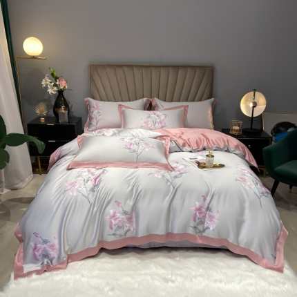 91家纺网 家纺一手货源 找家纺 （总）朵美 2021新款60天丝印花四件套