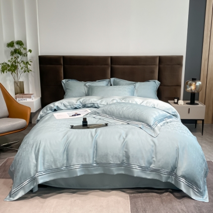 91家纺网 家纺一手货源 找家纺 2022新款100支天丝提花四件套、夏被四件套