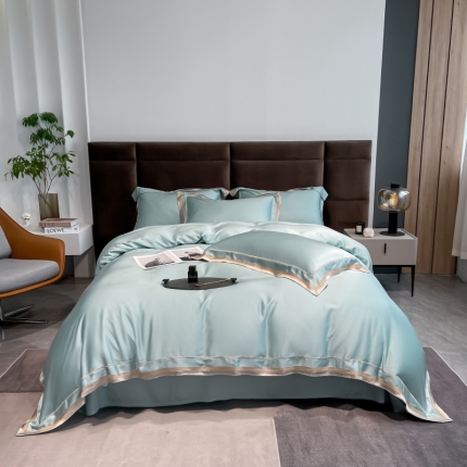 91家纺网 家纺一手货源 找家纺 2022新款60支天丝纯色高端刺绣款