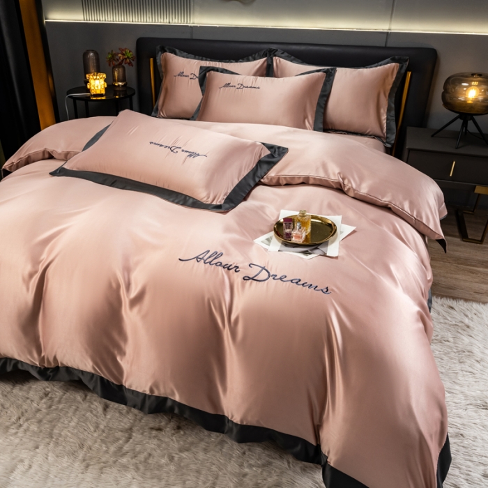 91家纺网 家纺一手货源 找家纺 （总）欧冠 2022新款高端绣花水洗真丝四件套