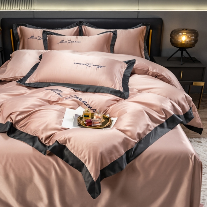 91家纺网 家纺一手货源 找家纺 （总）欧冠 2022新款高端绣花水洗真丝四件套