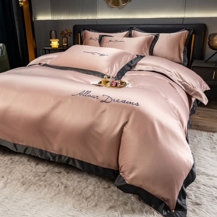 91家纺网 家纺一手货源 找家纺 （总）欧冠 2022新款高端绣花水洗真丝四件套