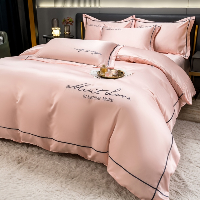 91家纺网 家纺一手货源 找家纺 绒世界 2022新款高端水洗真丝四件套香格里拉系列 香格里拉-仙姿玉