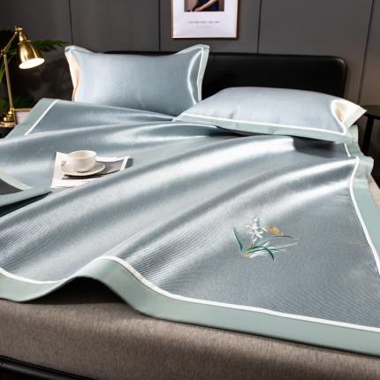 91家纺网 家纺一手货源 找家纺 欧冠 2022新款高端碳光1800冰丝席系列碳光冰丝-水绿