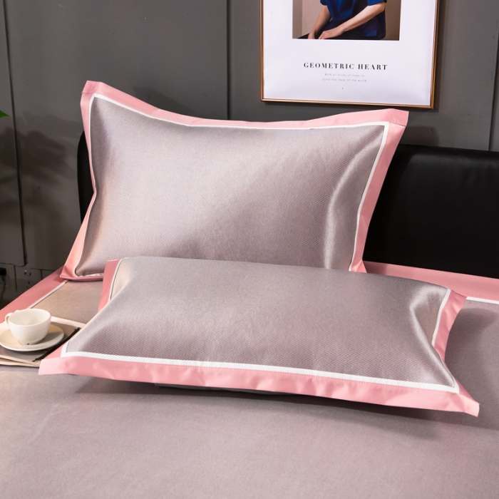 91家纺网 家纺一手货源 找家纺 欧冠 2022新款高端碳光1800冰丝席系列碳光冰丝-粉色