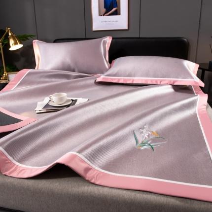 欧冠 2022新款高端碳光1800冰丝席系列碳光冰丝-粉色