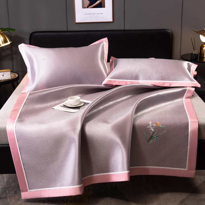 91家纺网 家纺一手货源 找家纺 欧冠 2022新款高端碳光1800冰丝席系列碳光冰丝-粉色