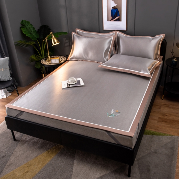 91家纺网 家纺一手货源 找家纺 欧冠 2022新款高端碳光1800冰丝席系列碳光冰丝-咖啡