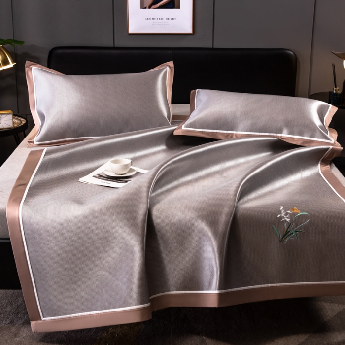 91家纺网 家纺一手货源 找家纺 欧冠 2022新款高端碳光1800冰丝席系列碳光冰丝-咖啡