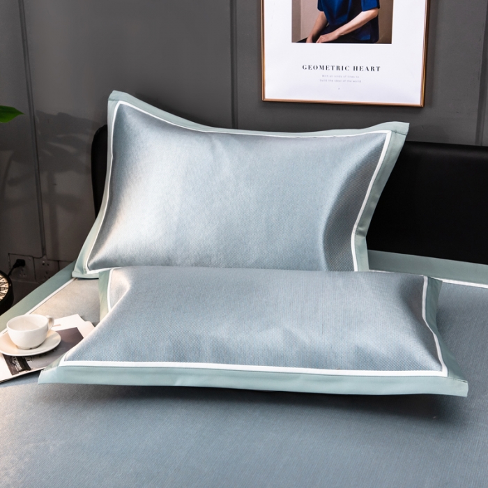 91家纺网 家纺一手货源 找家纺 欧冠 2022新款高端碳光1800冰丝席系列碳光冰丝-水绿