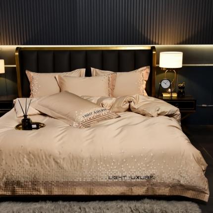 91家纺网 家纺一手货源 找家纺 （总）米奈 2024新款A类100S长绒棉刺绣四件套有质检报告-戴纳