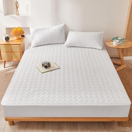 91家纺网 家纺一手货源 找家纺 给笠 2023新款直播爆款夹棉床笠 格律-酒店白