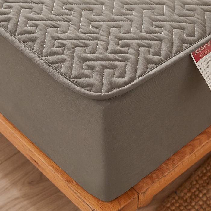 91家纺网 家纺一手货源 找家纺 给笠 2023新款直播爆款夹棉床笠 格律-气质灰