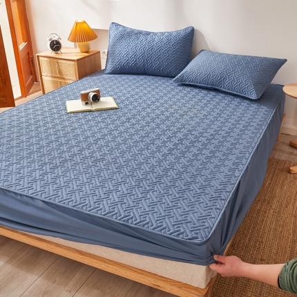 给笠 2023新款直播爆款夹棉床笠 格律-气质蓝