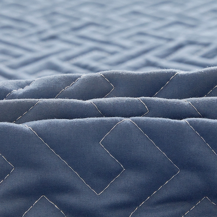 91家纺网 家纺一手货源 找家纺 给笠 2023新款直播爆款夹棉床笠 格律-气质蓝