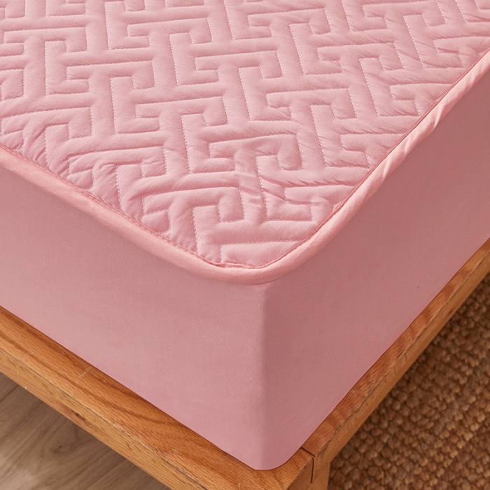 91家纺网 家纺一手货源 找家纺 给笠 2023新款直播爆款夹棉床笠 格律-温馨粉