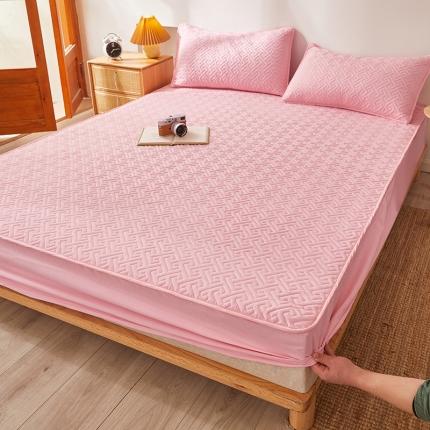 给笠 2023新款直播爆款夹棉床笠 格律-温馨粉
