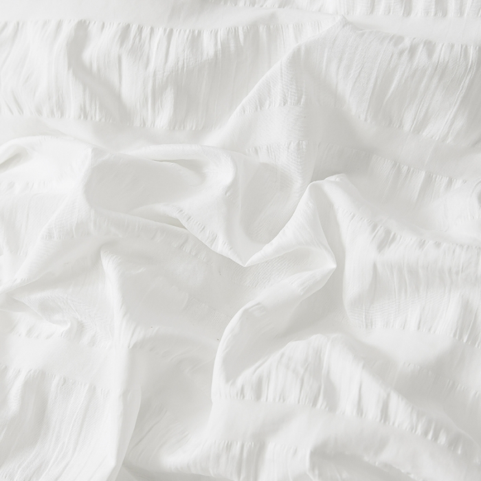 91家纺网 家纺一手货源 找家纺 慕澄 2022新款公主风泡泡纱花边四件套 梨花白