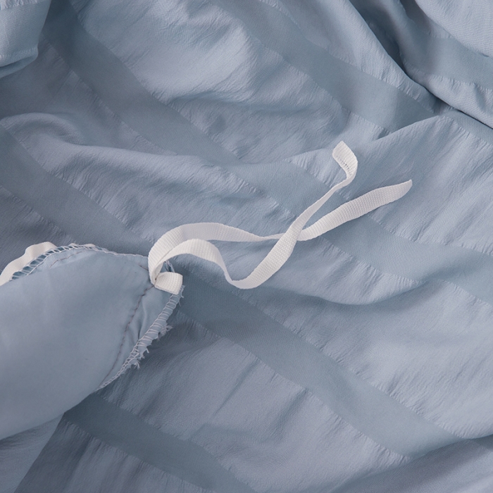 91家纺网 家纺一手货源 找家纺 慕澄 2022新款公主风泡泡纱花边四件套 宁静蓝