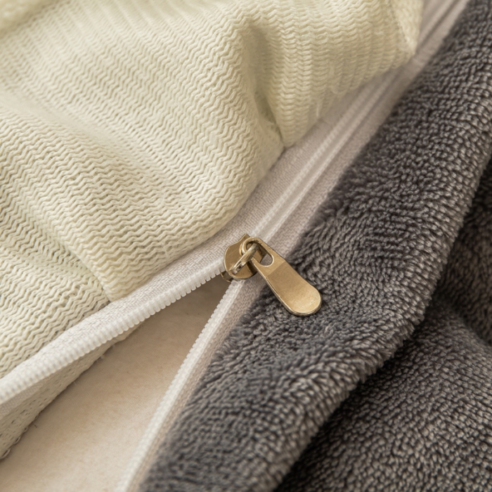 91家纺网 家纺一手货源 找家纺 慕澄 2022牛奶绒剪花绒荷叶边四件套暖光效果图 浪漫灰