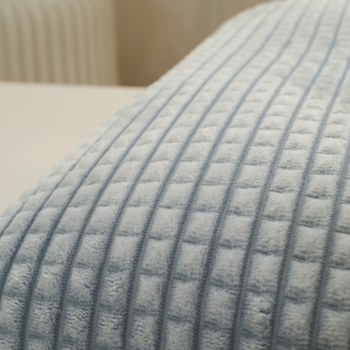 91家纺网 家纺一手货源 找家纺 慕澄 2022新款牛奶绒花边枕套48*74一对 可可蓝