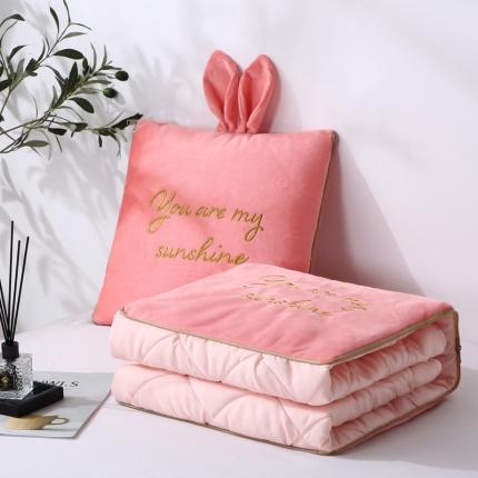 慕澄 2022新款兔兔网红抱枕被 兔兔-粉玉