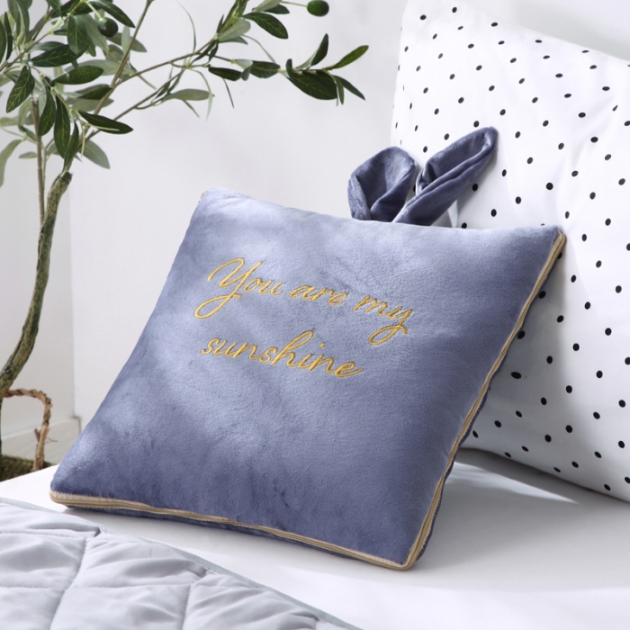 91家纺网 家纺一手货源 找家纺 慕澄 2022新款兔兔网红抱枕被 兔兔-星空灰