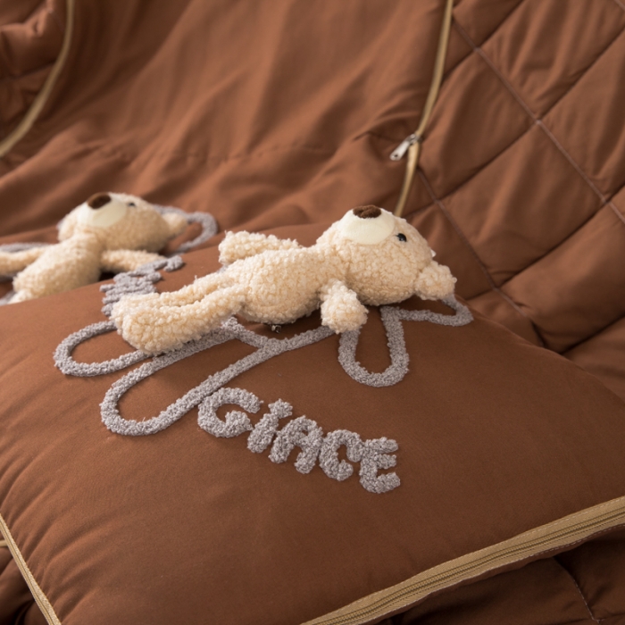 91家纺网 家纺一手货源 找家纺 慕澄 2022新款玩偶熊可拆卸抱枕被 玩偶熊-焦糖布丁