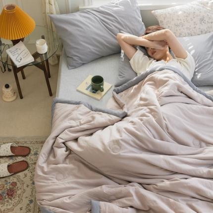森林人 2022新款水洗棉大豆纤维夏凉被 卡其