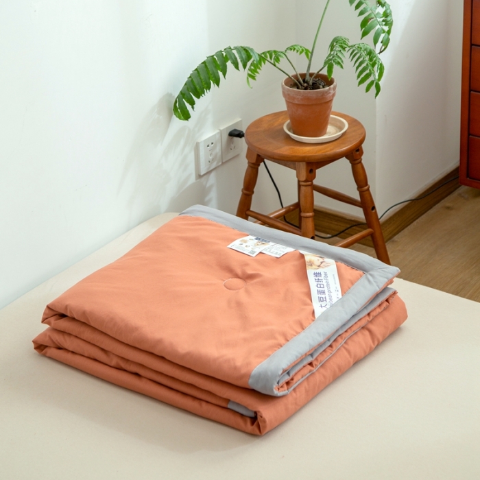 91家纺网 家纺一手货源 找家纺 森林人 2022新款水洗棉大豆纤维夏凉被 暖豆沙