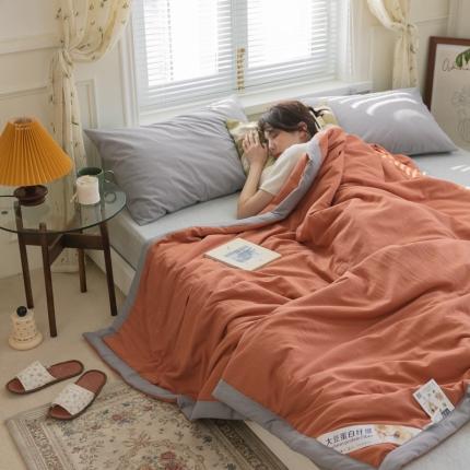 森林人 2022新款水洗棉大豆纤维夏凉被 暖豆沙