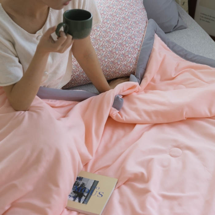 91家纺网 家纺一手货源 找家纺 森林人 2022新款水洗棉大豆纤维夏凉被 优雅玉