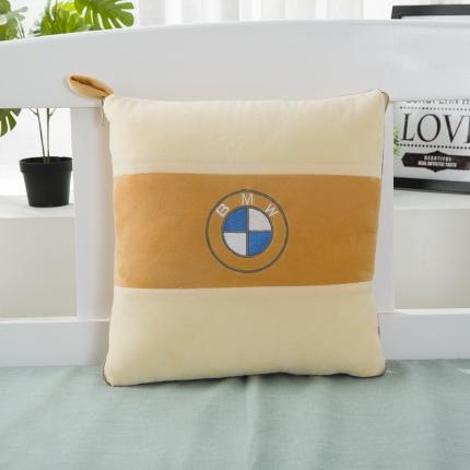 91家纺网 家纺一手货源 找家纺 慕澄 2022新款水晶绒双拼抱枕被 宝马黄