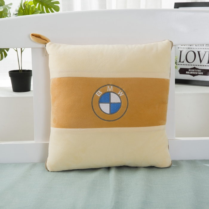 91家纺网 家纺一手货源 找家纺 慕澄 2022新款水晶绒双拼抱枕被 宝马黄