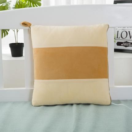 慕澄 2022新款水晶绒双拼抱枕被 抱枕被黄