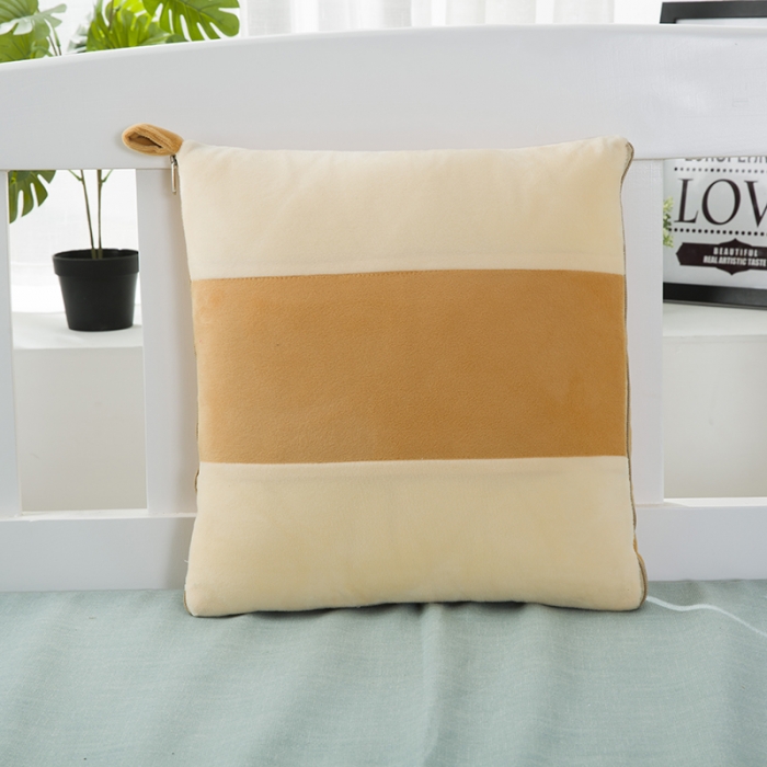 91家纺网 家纺一手货源 找家纺 慕澄 2022新款水晶绒双拼抱枕被 抱枕被黄