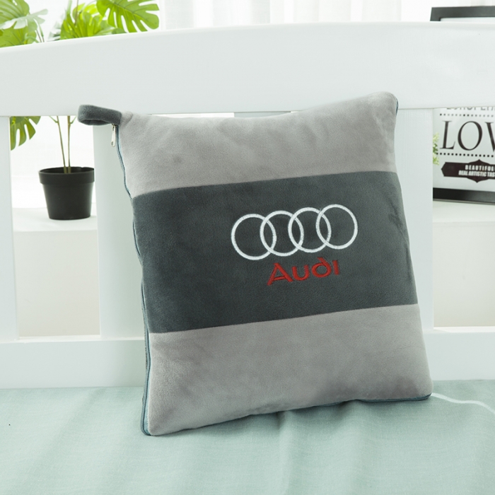 91家纺网 家纺一手货源 找家纺 慕澄 2022新款水晶绒双拼抱枕被 奥迪灰