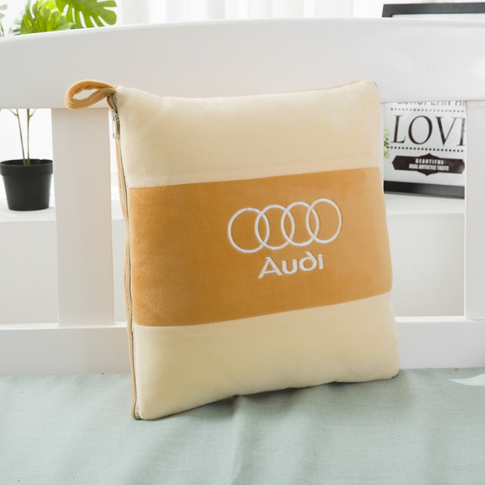 91家纺网 家纺一手货源 找家纺 慕澄 2022新款水晶绒双拼抱枕被 奥迪黄