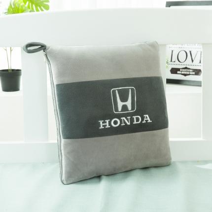 慕澄 2022新款水晶绒双拼抱枕被 本田灰