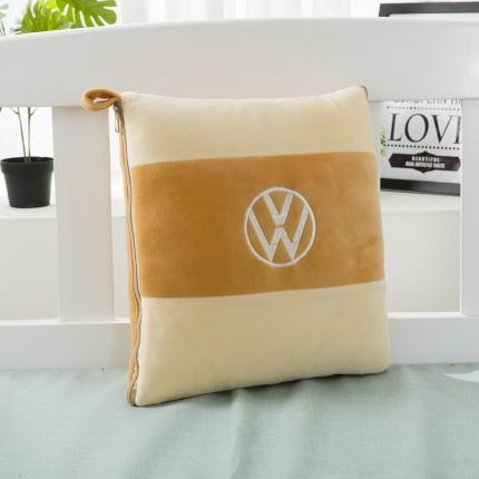 慕澄 2022新款水晶绒双拼抱枕被 大众黄