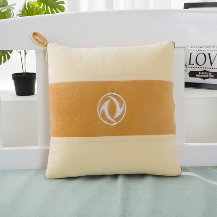 91家纺网 家纺一手货源 找家纺 慕澄 2022新款水晶绒双拼抱枕被 东风黄