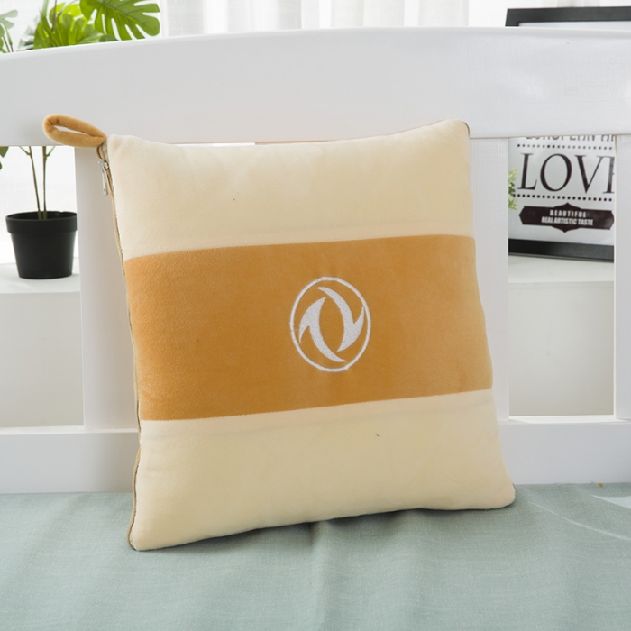 91家纺网 家纺一手货源 找家纺 慕澄 2022新款水晶绒双拼抱枕被 东风黄