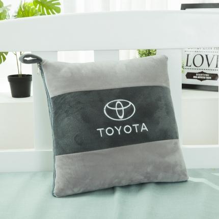 慕澄 2022新款水晶绒双拼抱枕被 丰田灰