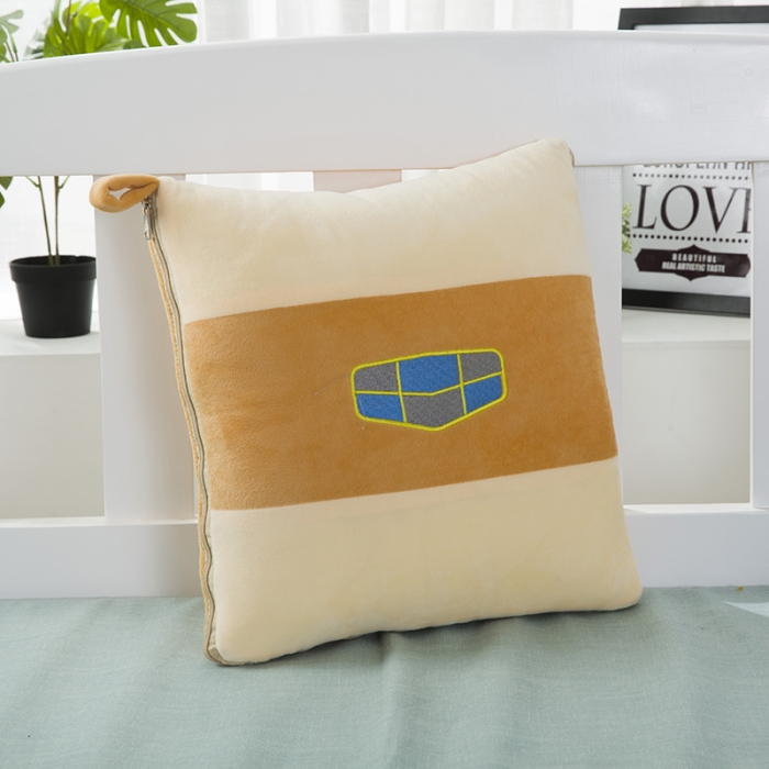 91家纺网 家纺一手货源 找家纺 慕澄 2022新款水晶绒双拼抱枕被 吉利黄