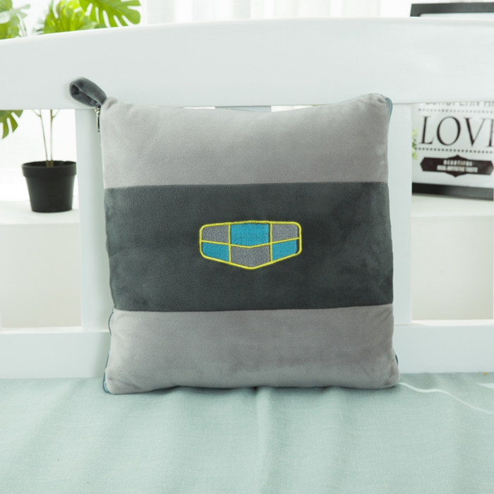 91家纺网 家纺一手货源 找家纺 慕澄 2022新款水晶绒双拼抱枕被 吉利灰